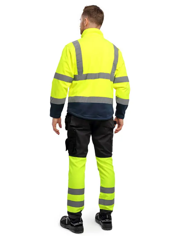 Izrasa™ SM-02 Softshell Kumaş Yüksek Görünüm Reflektörlü Kolları Çıkmalı Sarı Mont