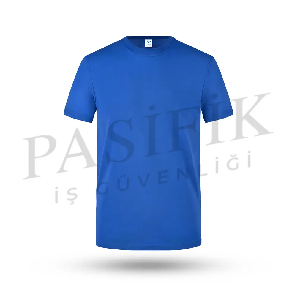 BİSİKLET YAKA T-SHIRT PS7610 SAKS MAVİ